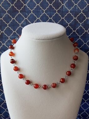 Red Banded Agate Necklace